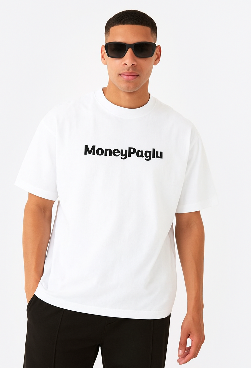 "MoneyPaglu" White Oversized Unisex T-Shirt – Hustle in Style! 💸🤍